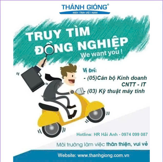 MÁY TÍNH THÁNH GIÓNG TUYỂN DỤNG TUYỂN DỤNG CÁC VỊ TRÍ TRONG THÁNG 8